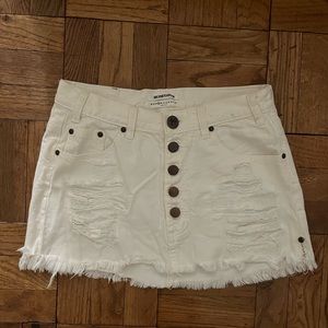 One Teaspoon White Denim Skirt
